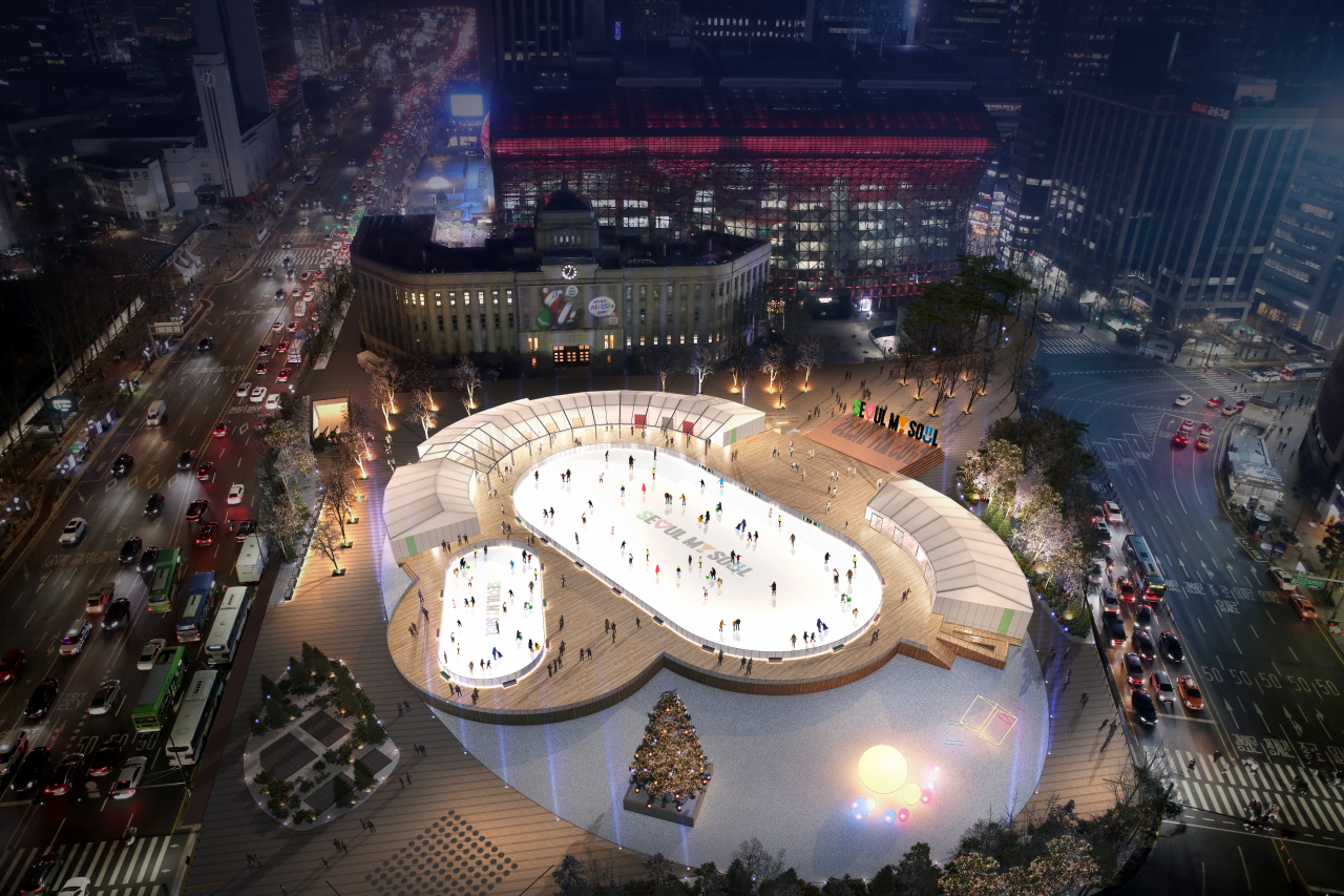 A graphic image of the ice rink to be set up at Seoul Plaza from Friday (Seoul Metropolitan Government)