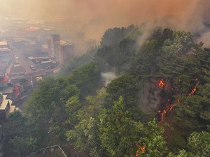 Fire in Daegu spreads toward villages