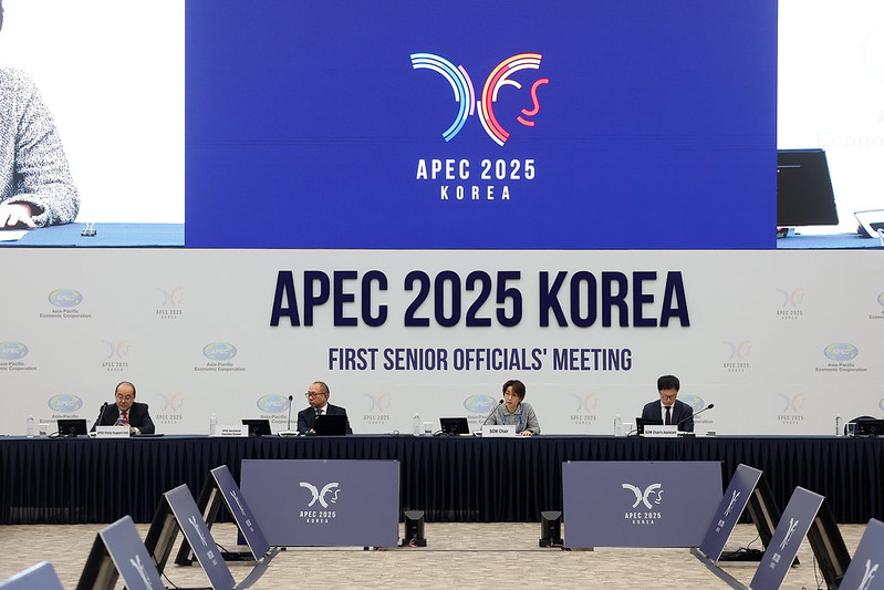 South Korean Ambassador Yoon Seong-mee, chair of the 2025 APEC Senior Officials Meeting, hosts the first SOM at the Hwabaek International Convention Center in Gyeongju, North Gyeongsang Province, March 8. (APEC Secretariat)