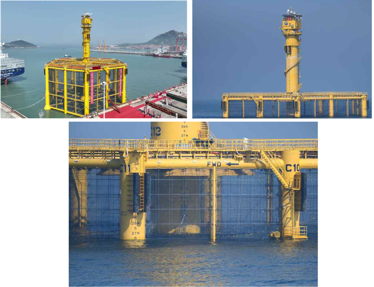 The Shenlan-2 facility, a structure installed by Chinese authorities in 2024 claiming it was deep-sea fishery farming equipment, stands in the Provisional Measures Zone in the West Sea. (Photo courtesy of the office of Rep. Eom Tae-young)